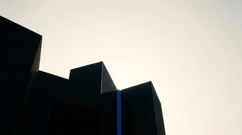 Modern Gulf-region office towers in soft morning light